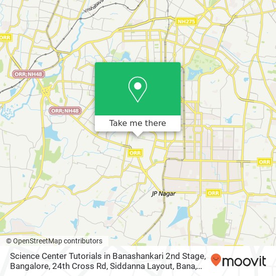 Science Center Tutorials in Banashankari 2nd Stage, Bangalore, 24th Cross Rd, Siddanna Layout, Bana map