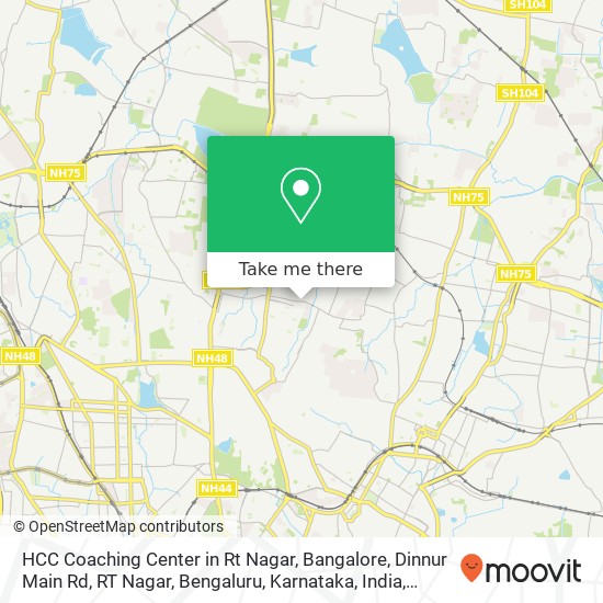 HCC Coaching Center in Rt Nagar, Bangalore, Dinnur Main Rd, RT Nagar, Bengaluru, Karnataka, India map