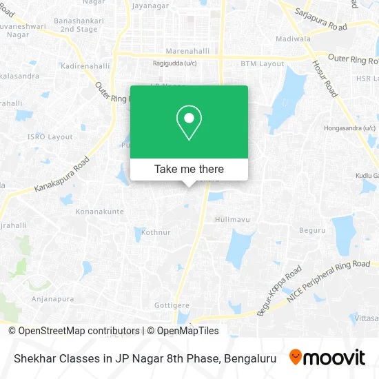 Shekhar Classes in Jp Nagar 8th Phase map