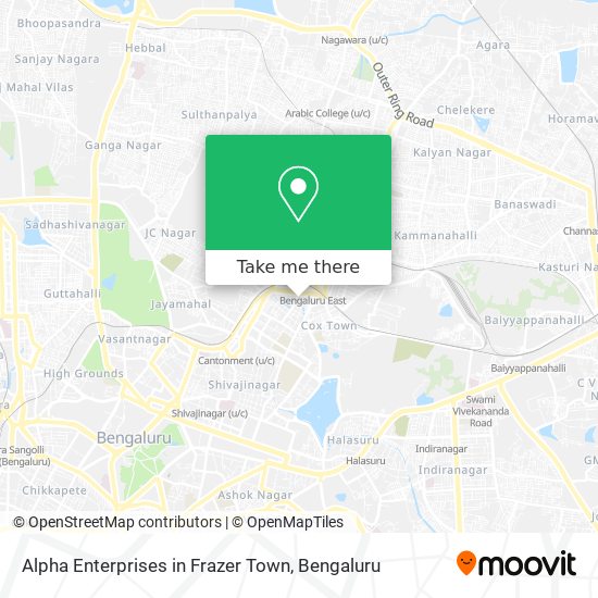 Alpha Enterprises in Frazer Town map