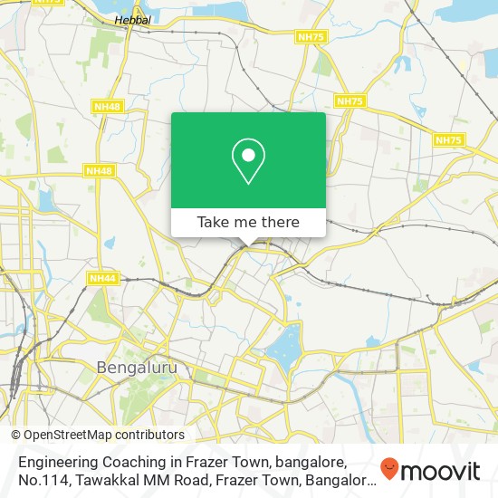 Engineering Coaching in Frazer Town, bangalore, No.114, Tawakkal MM Road, Frazer Town, Bangalore - map