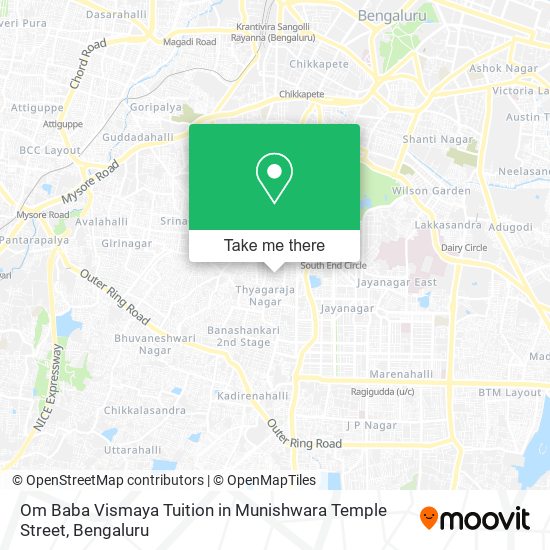 Om Baba Vismaya Tuition in Munishwara Temple Street map