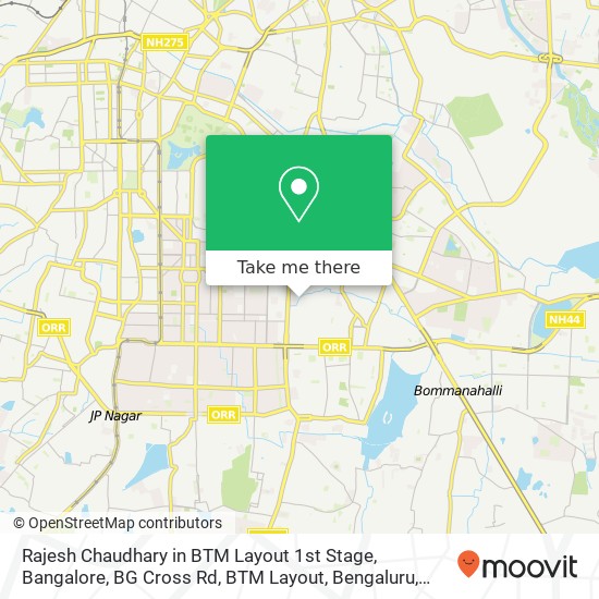 Rajesh Chaudhary in BTM Layout 1st Stage, Bangalore, BG Cross Rd, BTM Layout, Bengaluru, Karnataka map