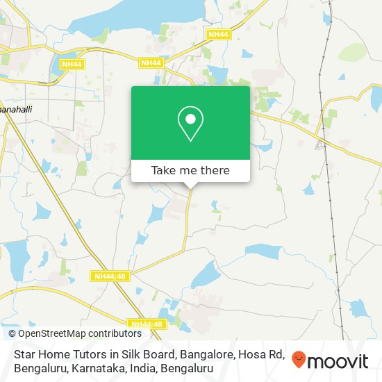 Star Home Tutors in Silk Board, Bangalore, Hosa Rd, Bengaluru, Karnataka, India map