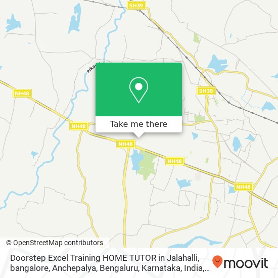 Doorstep Excel Training HOME TUTOR in Jalahalli, bangalore, Anchepalya, Bengaluru, Karnataka, India map