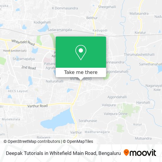 Deepak Tutorials in Whitefield Main Road map