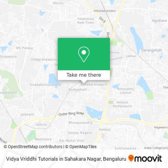 Vidya Vriddhi Tutorials in Sahakara Nagar map