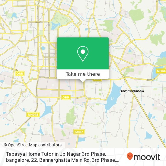Tapasya Home Tutor in Jp Nagar 3rd Phase, bangalore, 22, Bannerghatta Main Rd, 3rd Phase, Sarakki I map