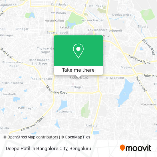 Deepa Patil in Bangalore City map