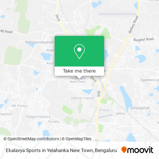 Ekalavya Sports in Yelahanka New Town map