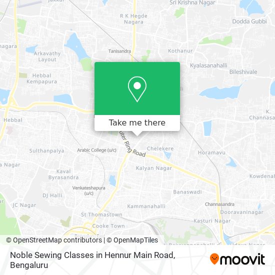 Noble Sewing Classes in Hennur Main Road map
