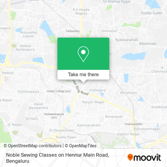 Noble Sewing Classes in Hennur Main Road map