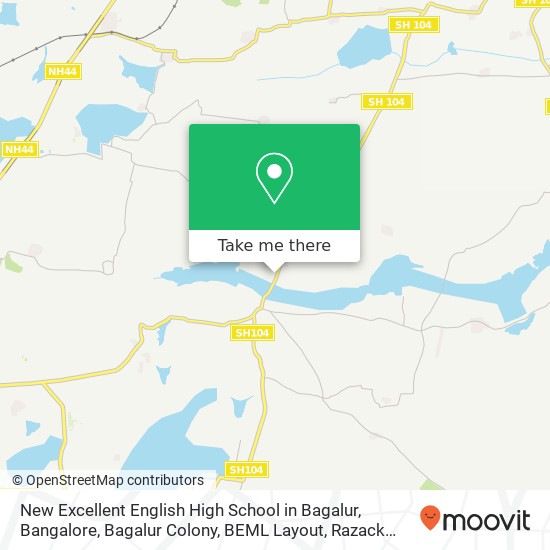 New Excellent English High School in Bagalur, Bangalore, Bagalur Colony, BEML Layout, Razack Palya, map