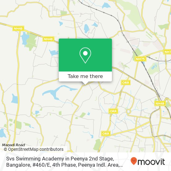 Svs Swimming Academy in Peenya 2nd Stage, Bangalore, #460 / E, 4th Phase, Peenya Indl. Area, Shivapur map