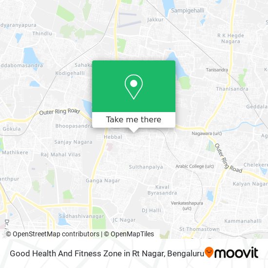Good Health And Fitness Zone in Rt Nagar map