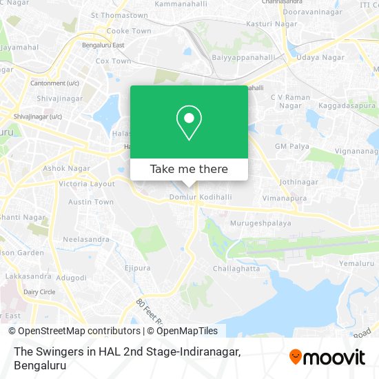 The Swingers in HAL 2nd Stage-Indiranagar map