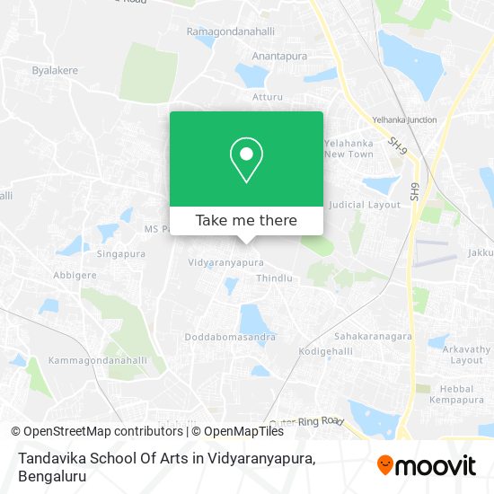 Tandavika School Of Arts in Vidyaranyapura map