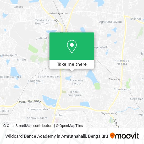 Wildcard Dance Academy in Amruthahalli map