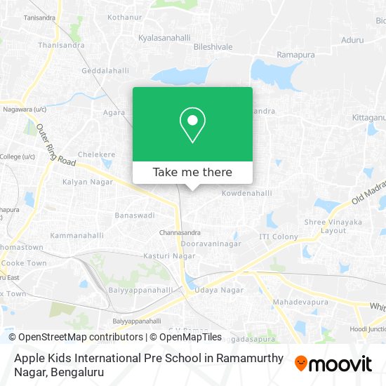 Apple Kids International Pre School in Ramamurthy Nagar map