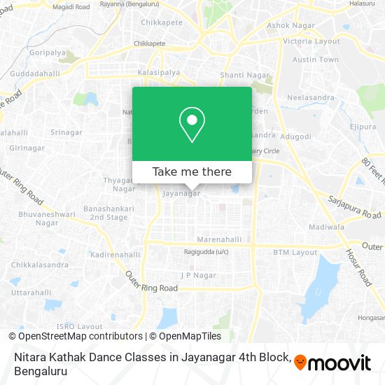 Nitara Kathak Dance Classes in Jayanagar 4th Block map