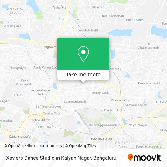 Xaviers Dance Studio in Kalyan Nagar map