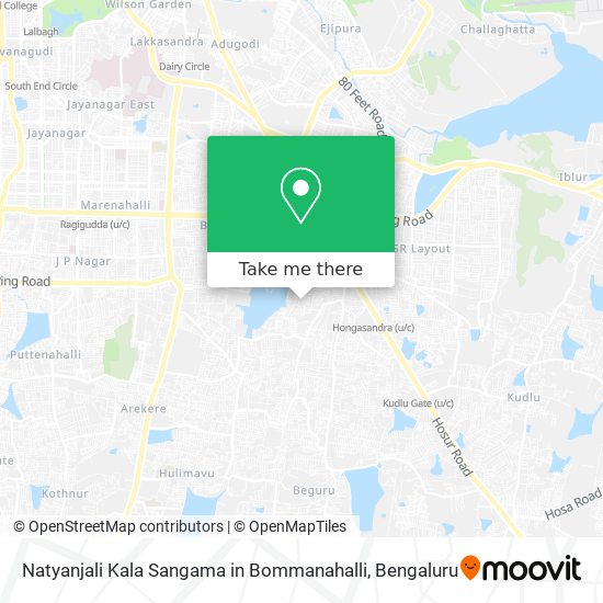 Natyanjali Kala Sangama in Bommanahalli map
