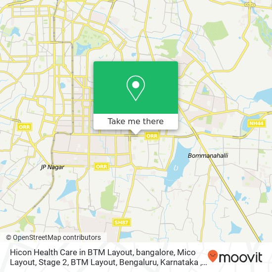 Hicon Health Care in BTM Layout, bangalore, Mico Layout, Stage 2, BTM Layout, Bengaluru, Karnataka map