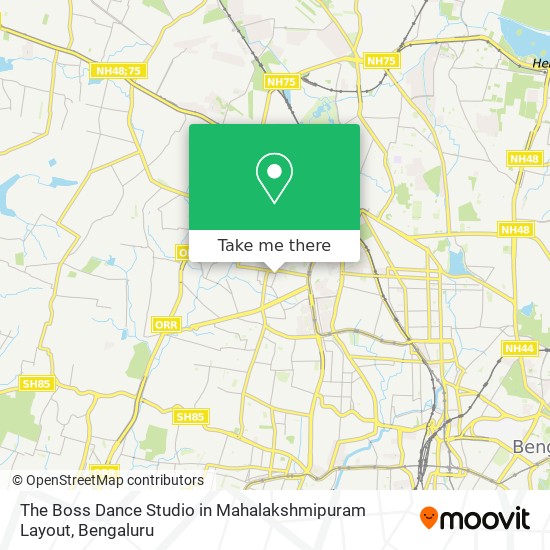 The Boss Dance Studio in Mahalakshmipuram Layout map