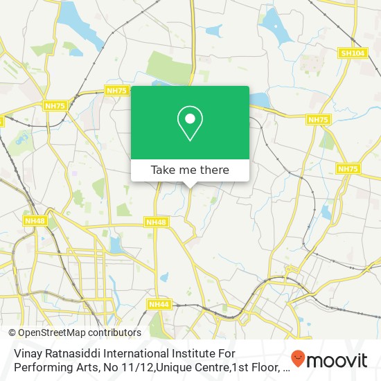 Vinay Ratnasiddi International Institute For Performing Arts, No 11 / 12,Unique Centre,1st Floor, P A map