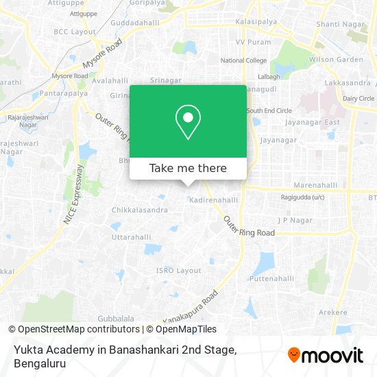 Yukta Academy in Banashankari 2nd Stage map