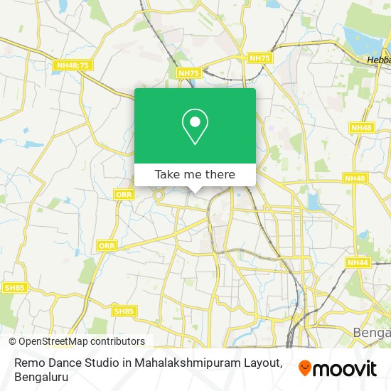 Remo Dance Studio in Mahalakshmipuram Layout map