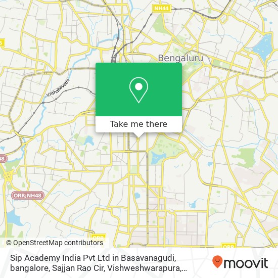 Sip Academy India Pvt Ltd in Basavanagudi, bangalore, Sajjan Rao Cir, Vishweshwarapura, Shankarapur map