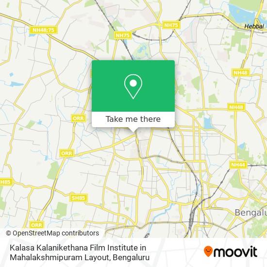 Kalasa Kalanikethana Film Institute in Mahalakshmipuram Layout map