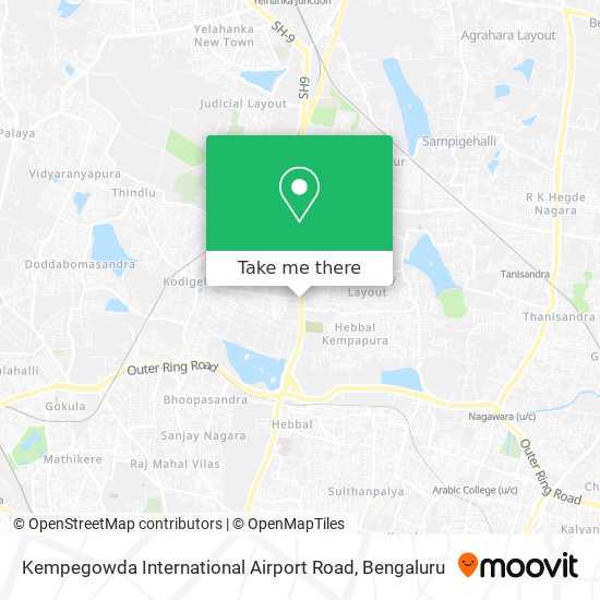 Kempegowda International Airport Road map