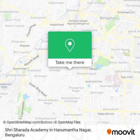 Shri Sharada Academy in Hanumantha Nagar map