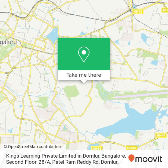 Kings Learning Private Limited in Domlur, Bangalore, Second Floor, 28 / A, Patel Ram Reddy Rd, Domlur map