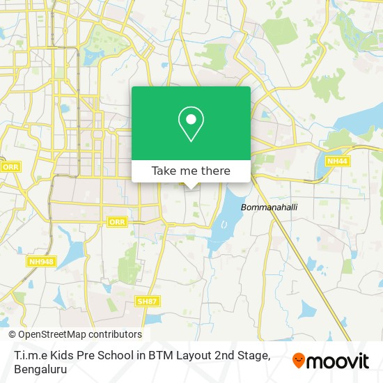 T.i.m.e Kids Pre School in BTM Layout 2nd Stage map