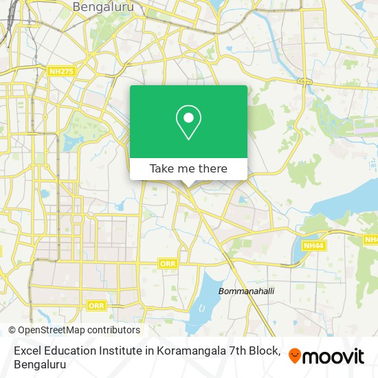 Excel Education Institute in Koramangala 7th Block map