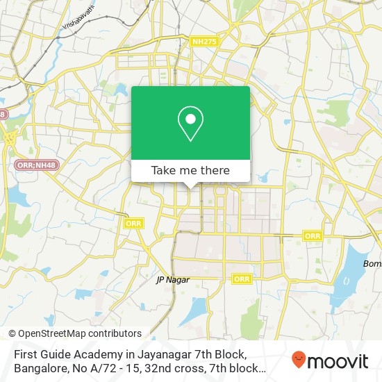 First Guide Academy in Jayanagar 7th Block, Bangalore, No A / 72 - 15, 32nd cross, 7th block Jayanaga map