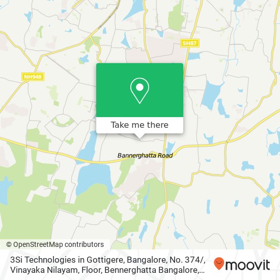 3Si Technologies in Gottigere, Bangalore, No. 374 / , Vinayaka Nilayam, Floor, Bennerghatta Bangalore map