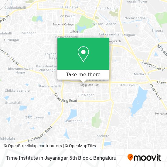 Time Institute in Jayanagar 5th Block map