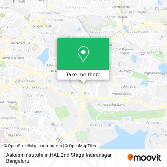 Aakash Institute in HAL 2nd Stage-Indiranagar map