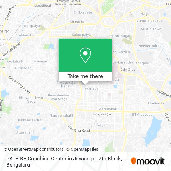 PATE BE Coaching Center in Jayanagar 7th Block map