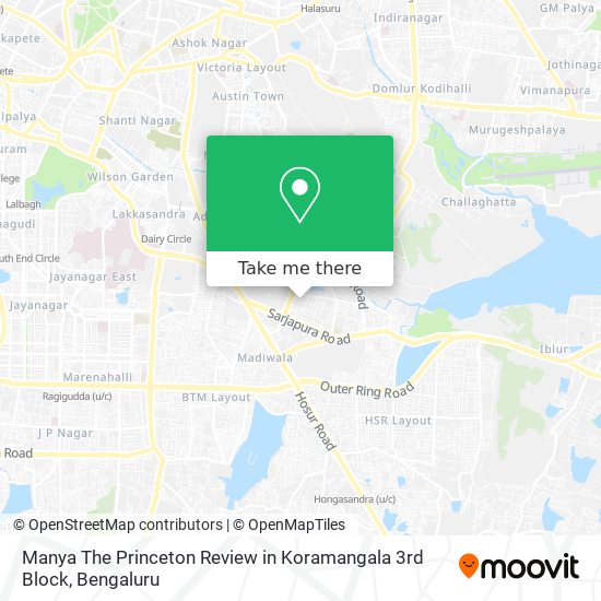 Manya The Princeton Review in Koramangala 3rd Block map