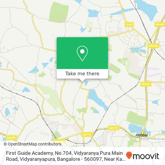 First Guide Academy, No.704, Vidyaranya Pura Main Road, Vidyaranyapura, Bangalore - 560097, Near Ka map