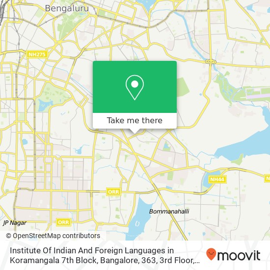 Institute Of Indian And Foreign Languages in Koramangala 7th Block, Bangalore, 363, 3rd Floor, 1st map