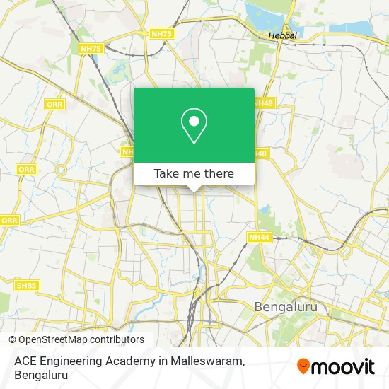 ACE Engineering Academy in Malleswaram map