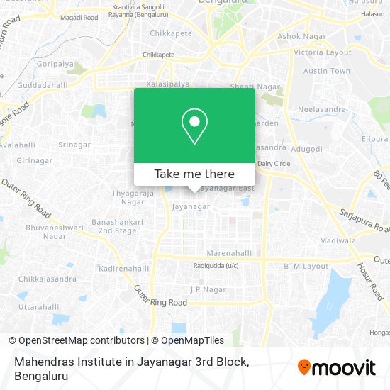 Mahendras Institute in Jayanagar 3rd Block map