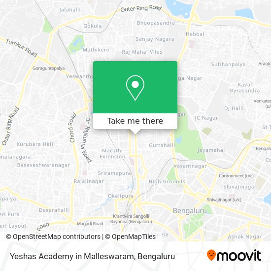 Yeshas Academy in Malleswaram map