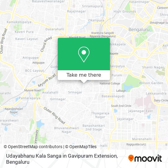 Udayabhanu Kala Sanga in Gavipuram Extension map
